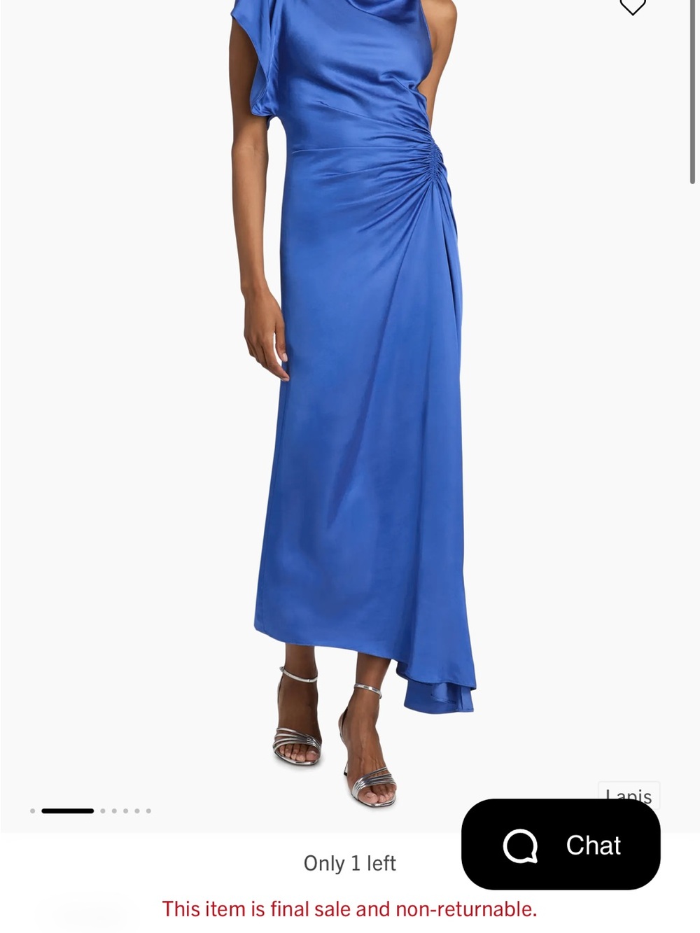 A.L.C. Lapis Blue Satin Asymmetric High-Low Ruched Skirt